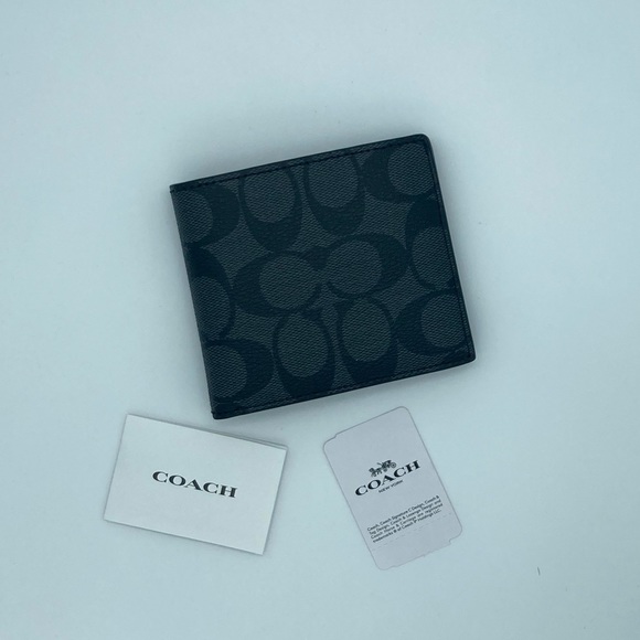 NWT COACH DOUBLE BILLFOLD WALLET IN SIGNATURE - Picture 6 of 11